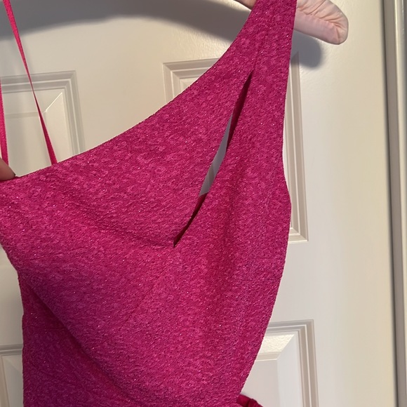 Brand new shimmery Barbie pink mini dress with cut outs - Picture 3 of 7